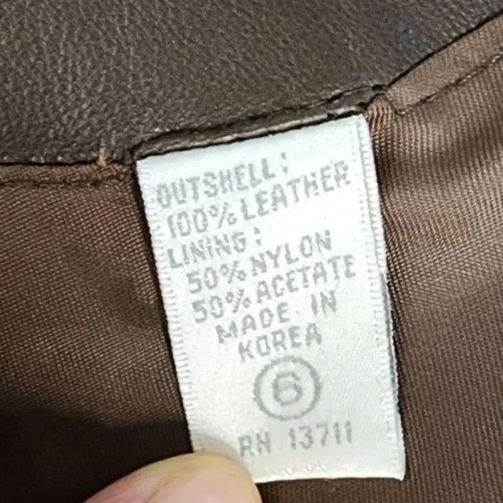 Lord & Taylor Women's Brown Leather Jacket Size 6 - Picture 5 of 8